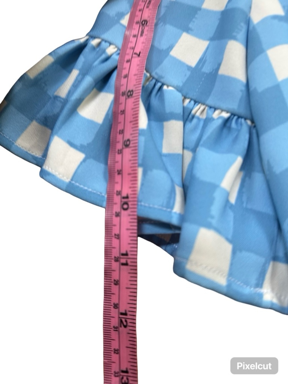 Sail to Sable Gingham Ruffle-Sleeve Spring Graduation Wedding guest Dress - Picture 11 of 12
